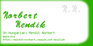 norbert mendik business card